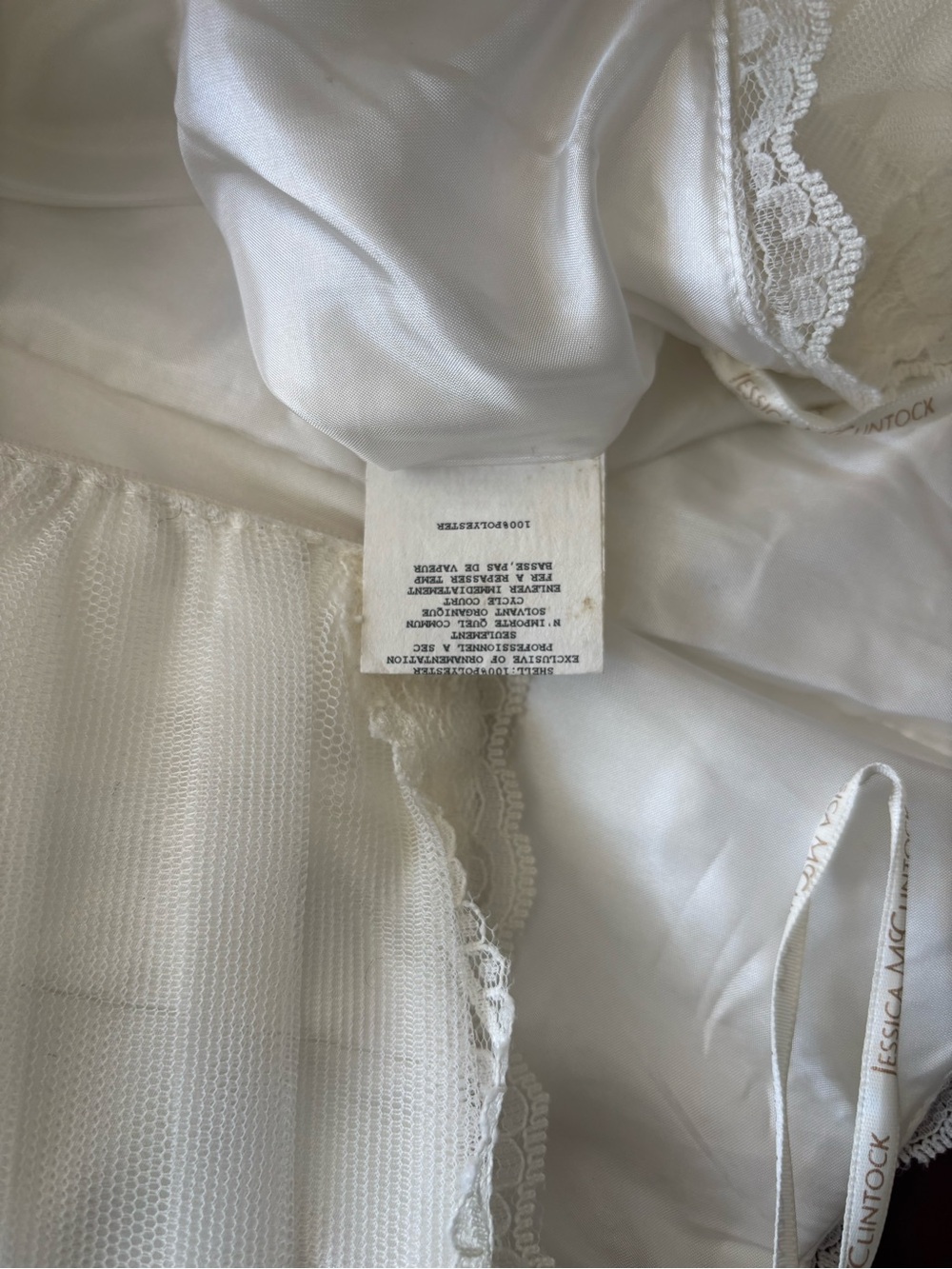 Jessica McClintock White Lace Slip Dress - Picture 14 of 16